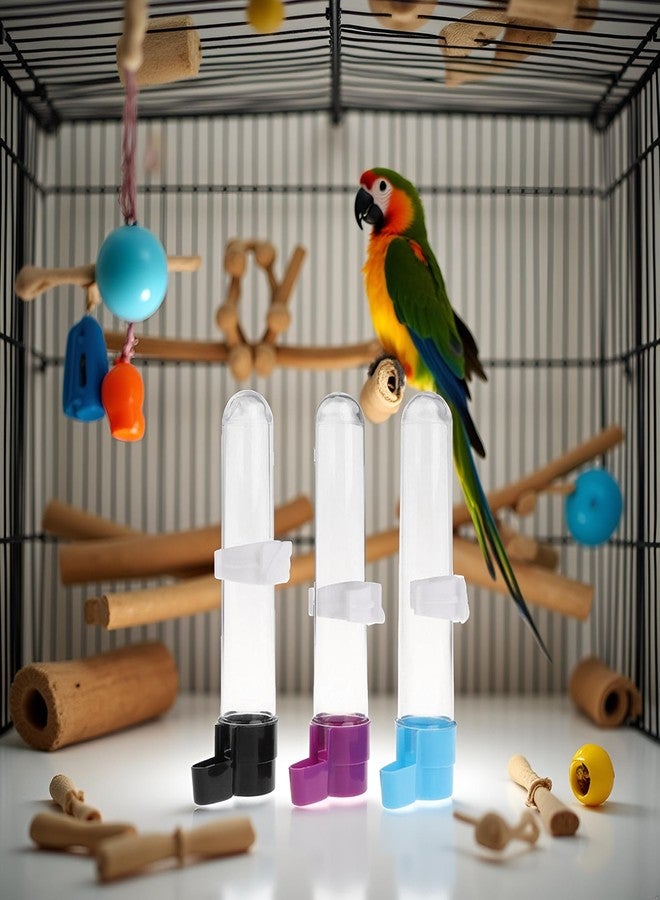 Labriciyon 1Pc Parakeet Water Dispenser Hanging Plastic Automatic Feeder for Cage No Spill Food Container for Small Medium Birds Parrot Toys African Grey for Small Parrots Conure Macaw Parrot Toys(Random Color) - Image 3